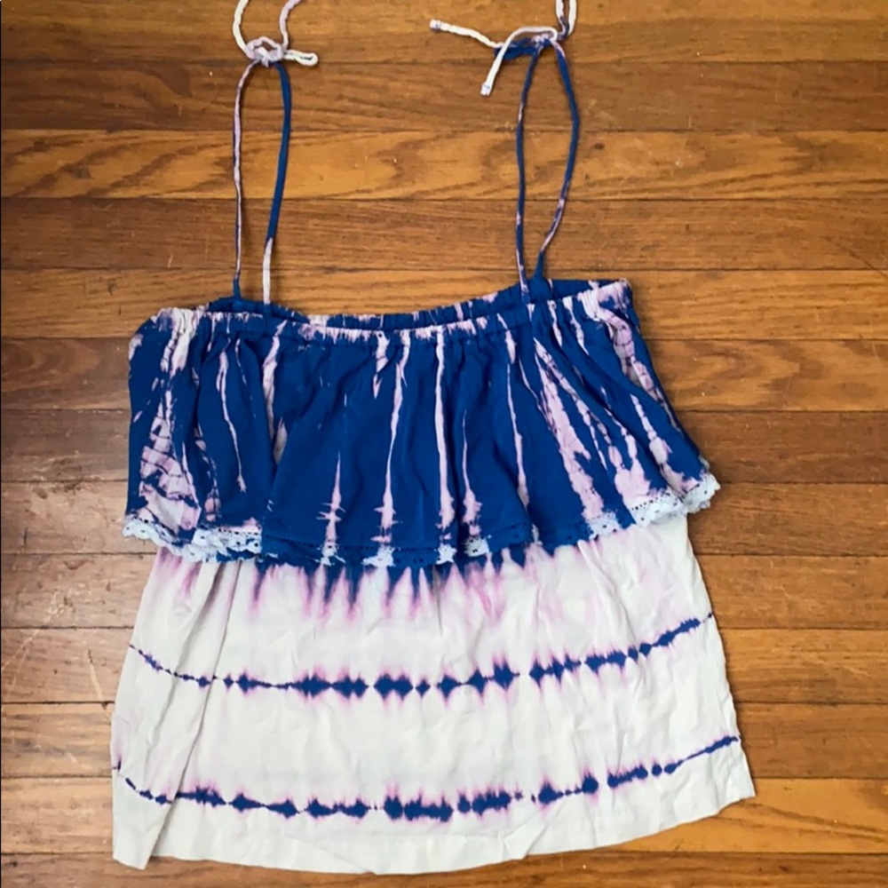 Michael Stars Tye Die Drape Ruffle Top